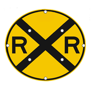 Solar Powered Flashing LED Railroad Crossing Warning Sign